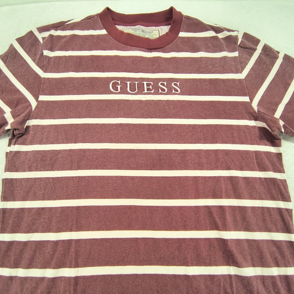 Guess Casual Graphic Short Sleeve Crew Neck T Shirt Mens Size Medium M Red
